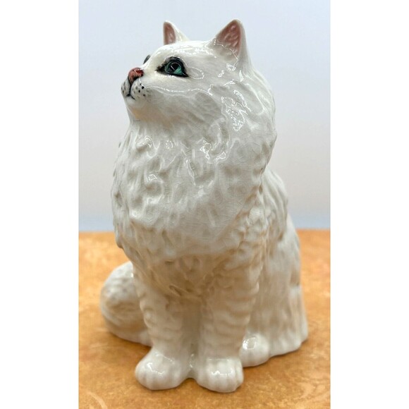 Beswick England Persian White Seated Cat Figurine #1880 Albert Hallam 5.25"h VTG - Picture 2 of 16